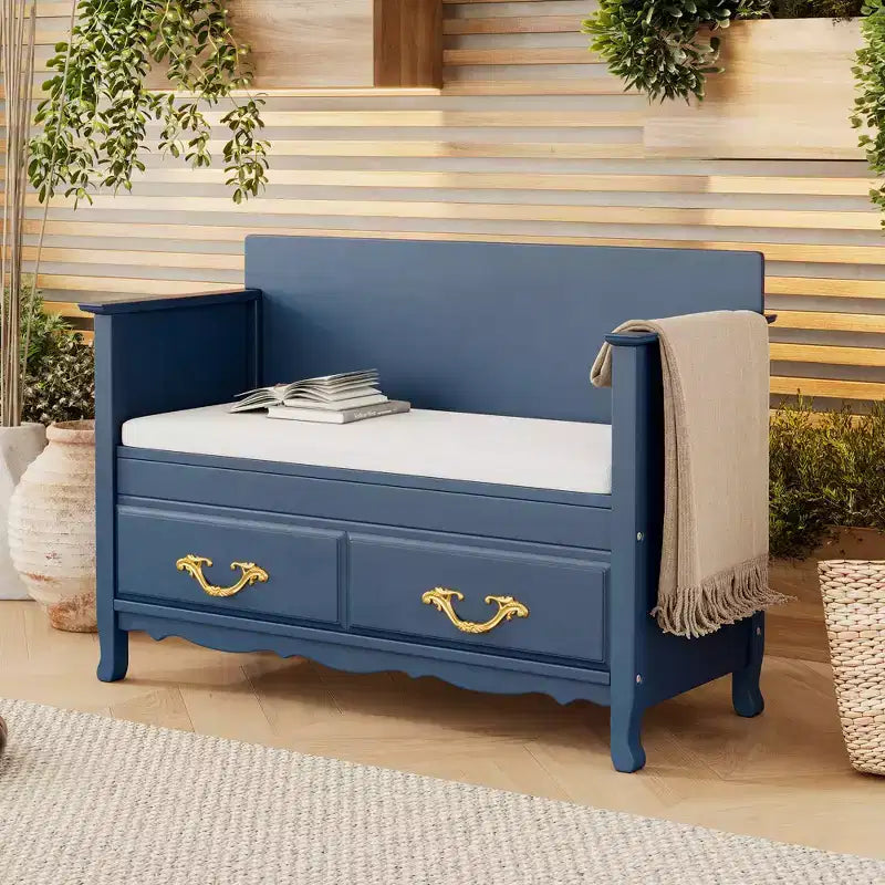 Clihome Shoe Bench with Removable Cushion, Entryway Bench with Hidden Storage for Entrance and Living Room, Shoe Storage Bench with Back