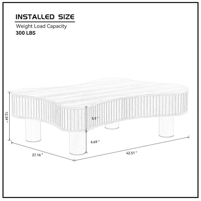 42.52 Inch Modern Wooden Drum Coffee Table