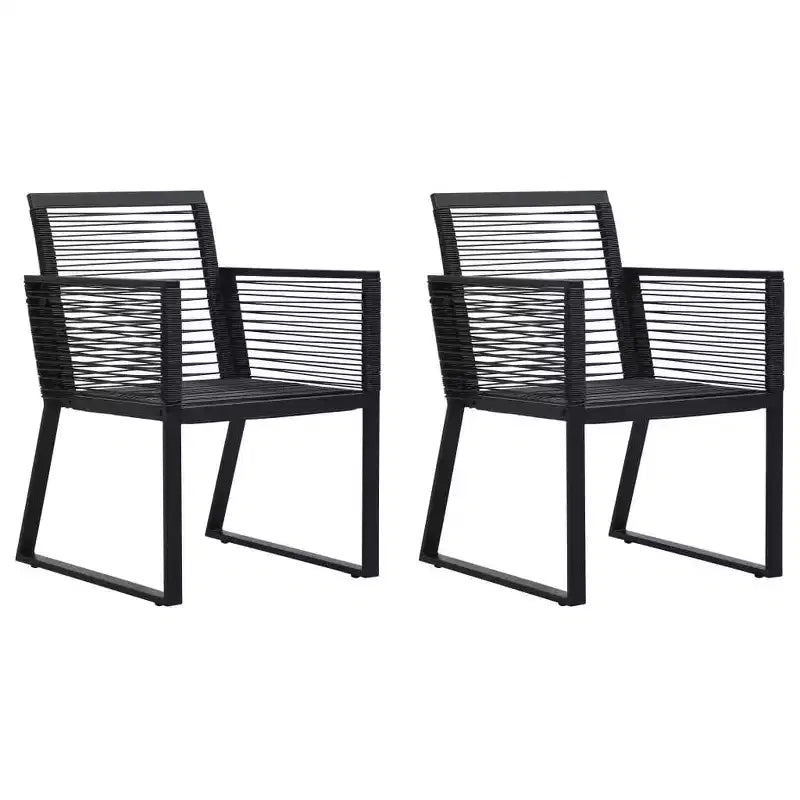 vidaXL 2/4x Garden Chair Black PVC Rattan Outdoor Patio Seating Lounge Chairs - Set of 2