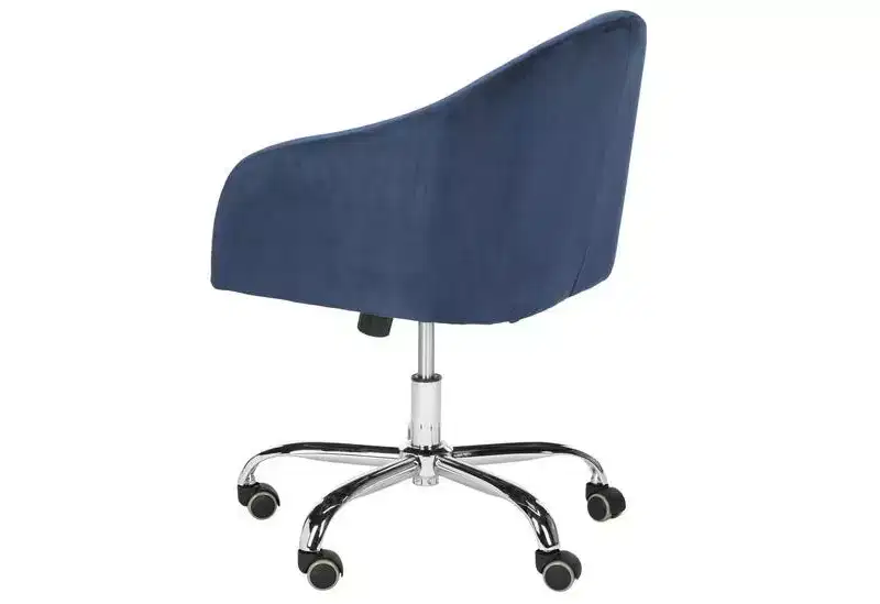 Amy Tufted Swivel Office Chair - Height Adjustable - OCH4500 - Navy/Chrome - Safavieh