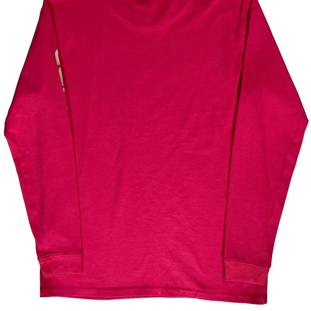 Women's Crew Neck Long Sleeve T-Shirt XS Pink Cotton Casual Top