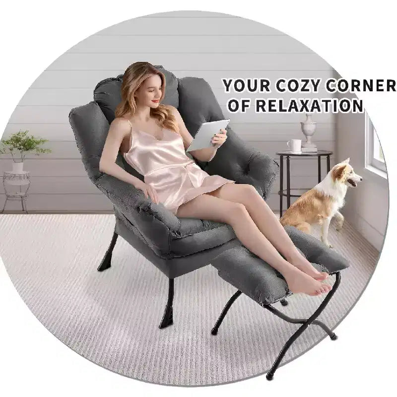 Modern Lounge Chair - Slim Profile Armchair for Small Spaces