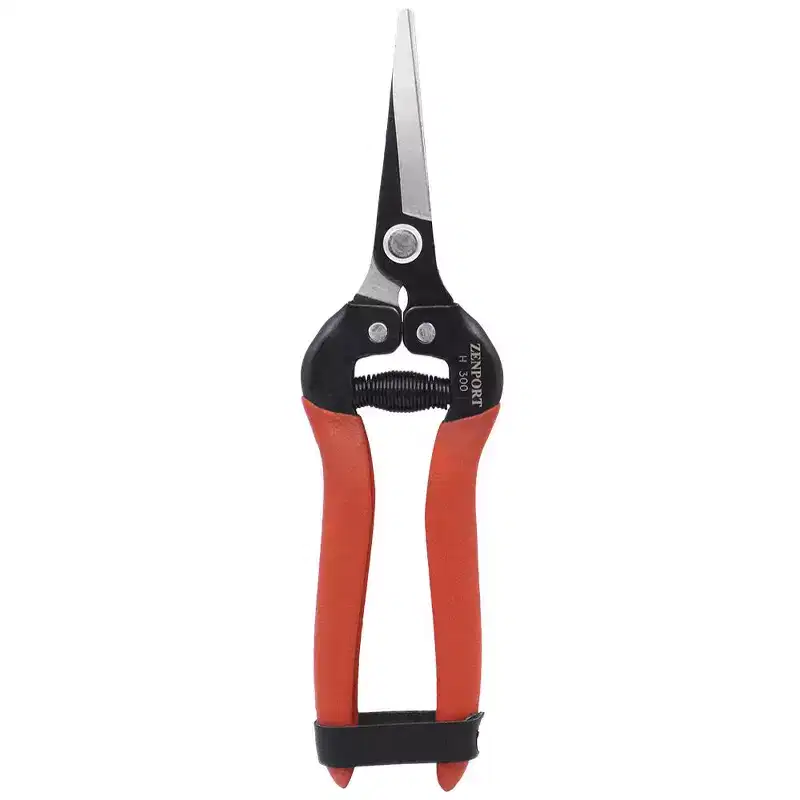 Zenport Harvest Shear, Long Straight Carbon Steel Blade, H300, Red