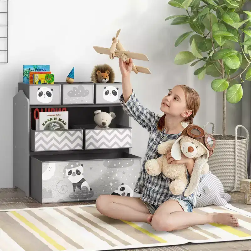 Toy Organizer with 6 Storage Bins, Kids Storage Unit for Bedroom, Kids Room, Gift for Kids