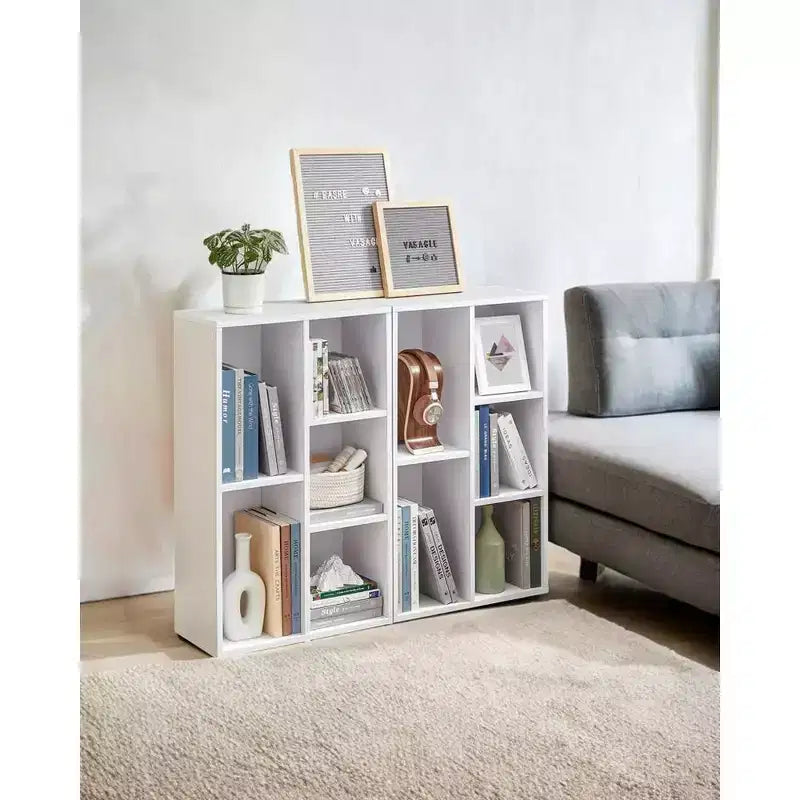 VASAGLE Bookcase Bookshelf with 5 Compartments Freestanding Shelves and Cube Organizer Display Shelf for Small Spaces White
