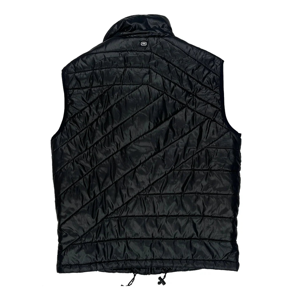 Men's Black Quilted Gilet Medium Regular Fit Sleeveless Vest