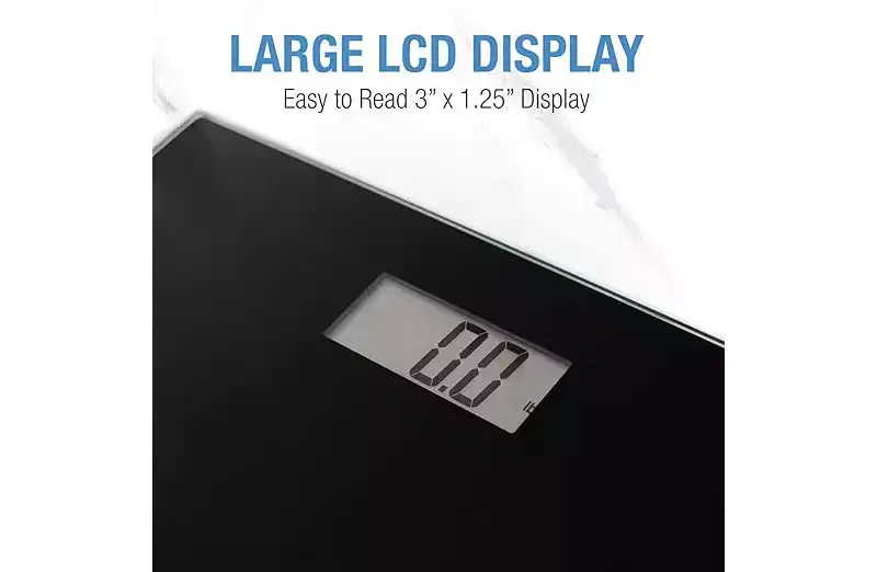 DMI Digital Talking Bathroom Scale, Sleek Tempered Glass, Clinically Accurate Measurements, Large LCD Screen, 440 lb. Weight Capacity