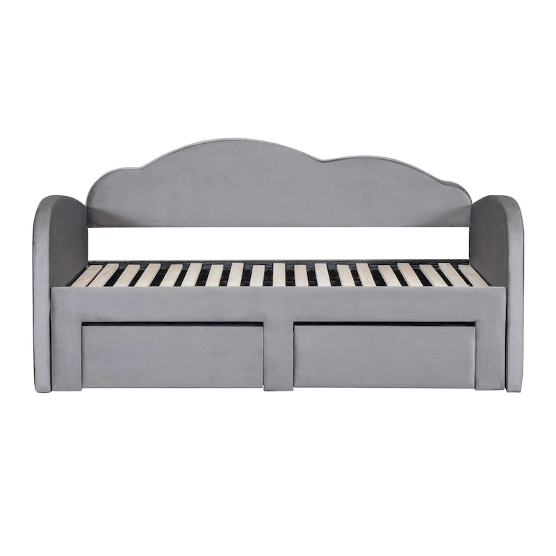 Twin Cloud Velvet Daybed with Trundle and Drawers