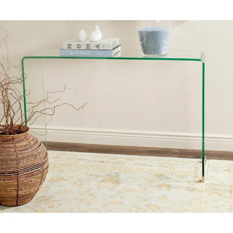 Clear Tempered Glass Console Table - 43.3 x 13.8 x 29.5 in.