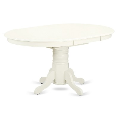HomeStock Oval Kitchen Dining Table Set Linen White
