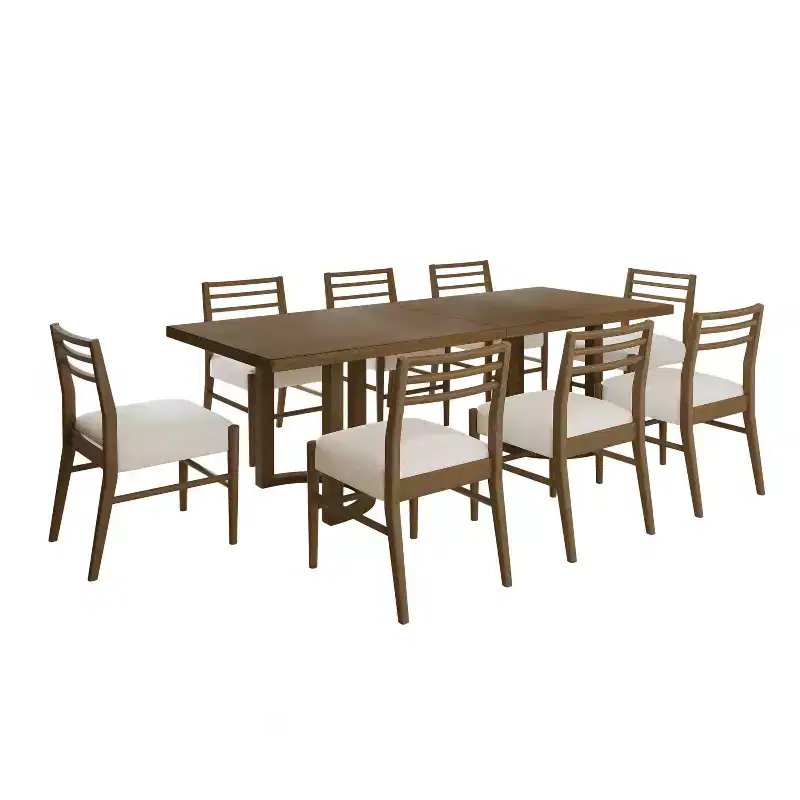 Christopher Knight Home Candice Modern 9 Piece Rubberwood Upholstered Dining Set