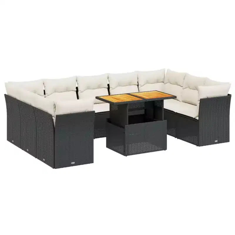 vidaXL Contemporary Garden Sofa Set with Cushions in Various Colors