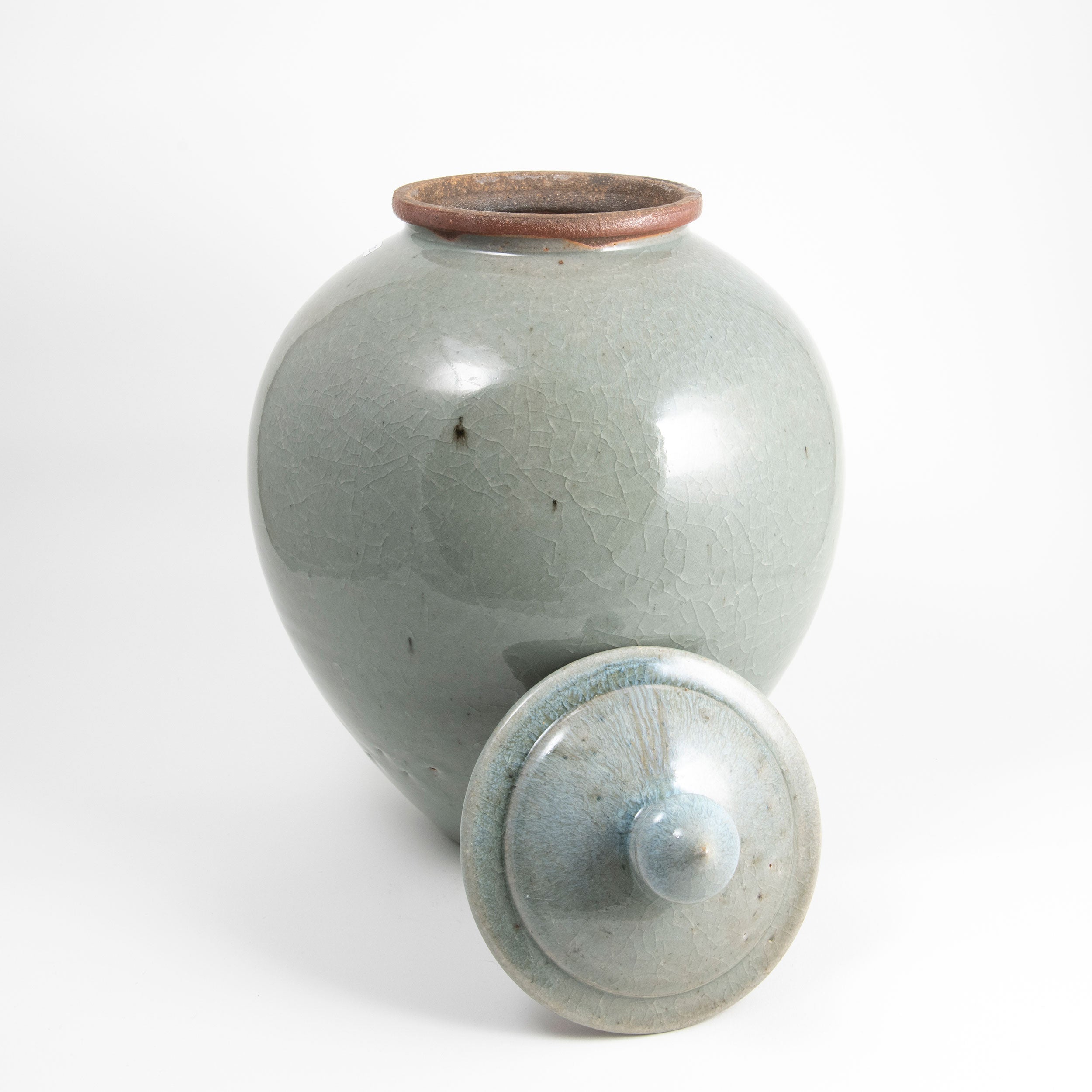 Celadon Large Round Lidded Jar