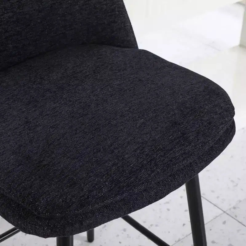 Counter Height Swivel Bar Stool, Linen & Matte Black