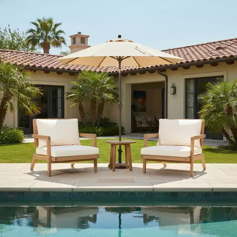 Christopher Knight Home Tiziana Patio Modern Nordic Acacia Wood Chair with Cushions (Set of 2)