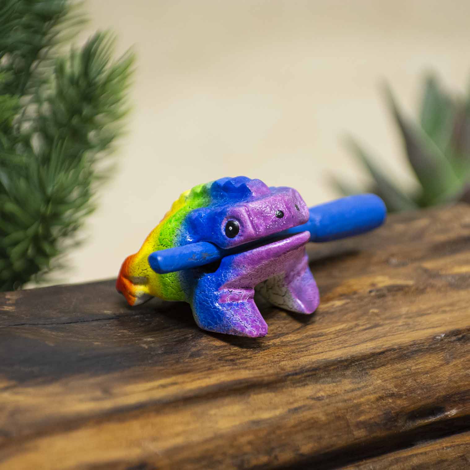 Mini Rainbow Frog Guiro