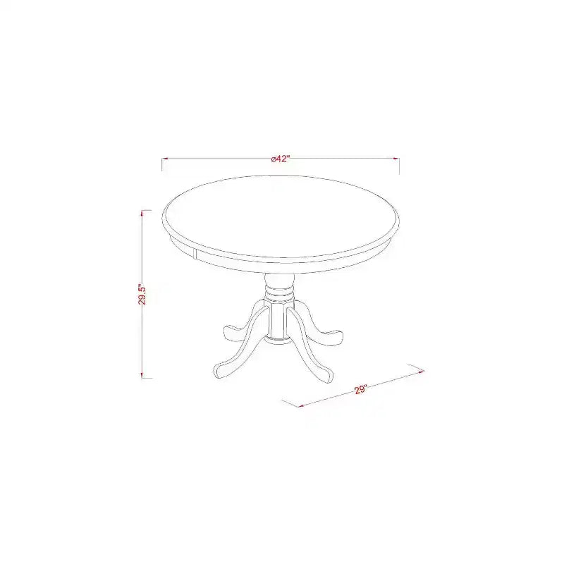 5-Piece Mahogany Finish Solid Wood Top Dining Table with 4 Parson Chair