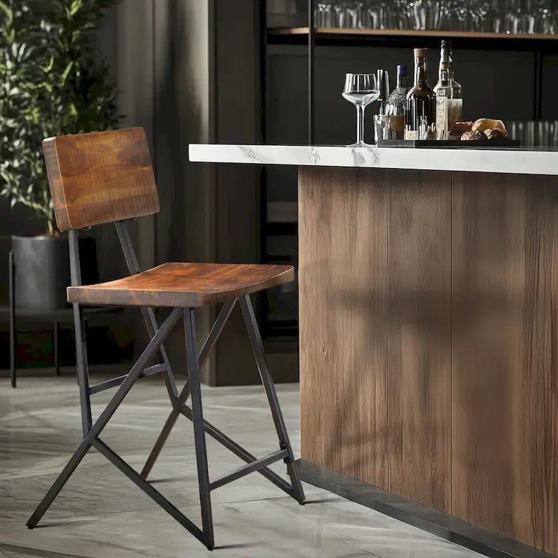 Reclaimed Wood Counter Stool