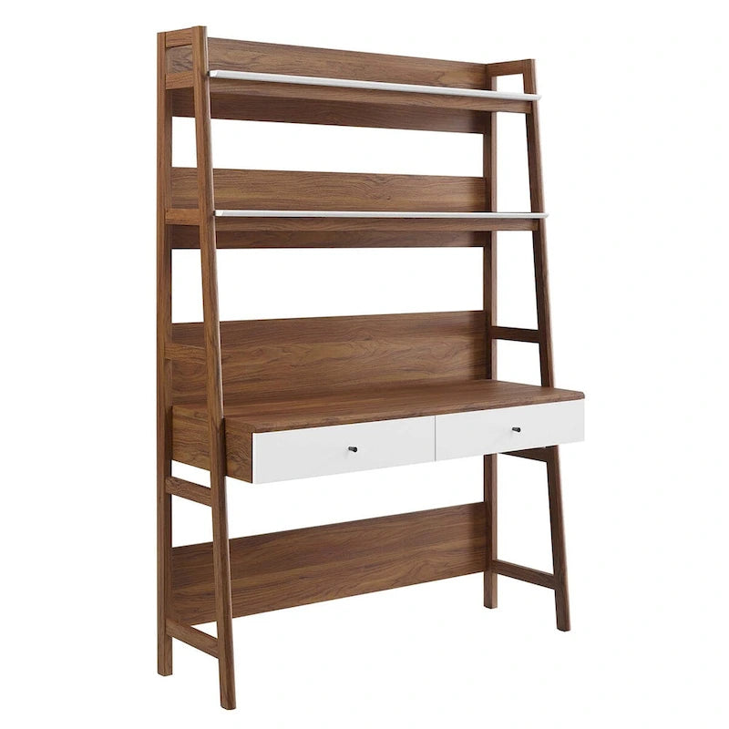 Office Desk with Bookshelf and Storage Drawers