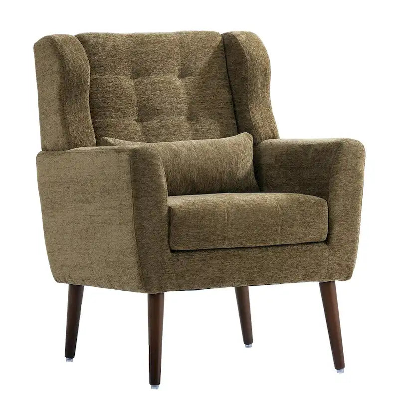 Mid-Century Modern Accent Chair with Waist Cushion