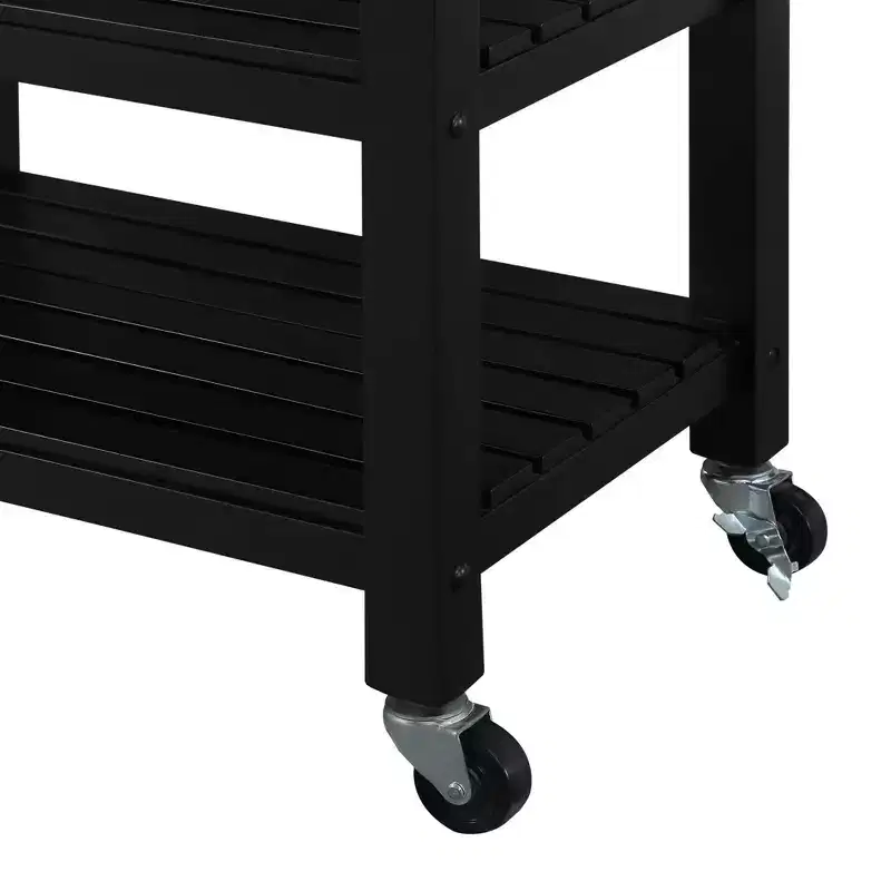Ellaine 4 Tier Butcher Block Kitchen Cart with Drawer and Wine Rack - Breighton Home