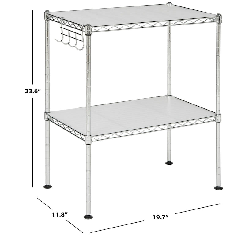2-Tier Chrome Wire Microwave Rack - 19.7 x 11.8 x 23.6