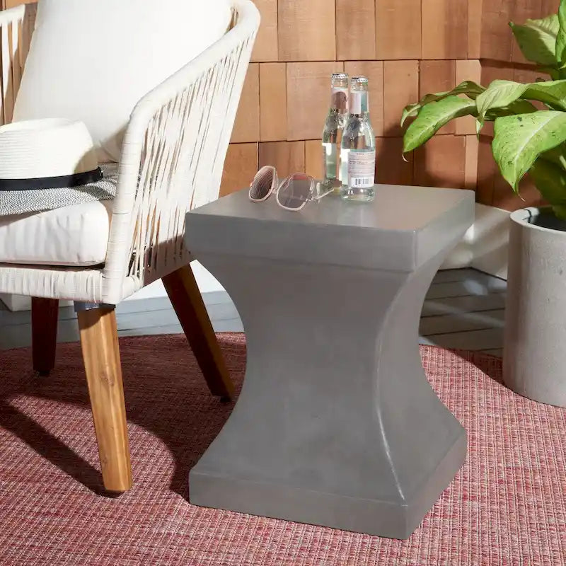 Concrete Indoor/Outdoor Accent Table - 13.7x13.7x17.7