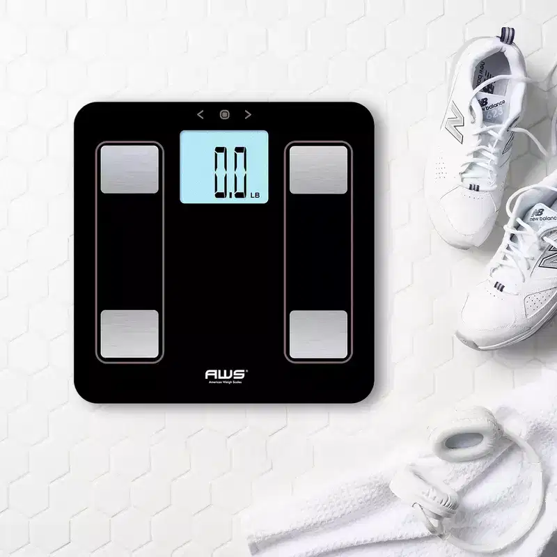 American Weigh Scales Genius Series Bathroom Body Weight Scale High Precison Digital Large LCD Display Body Mass Index 400 Capacity