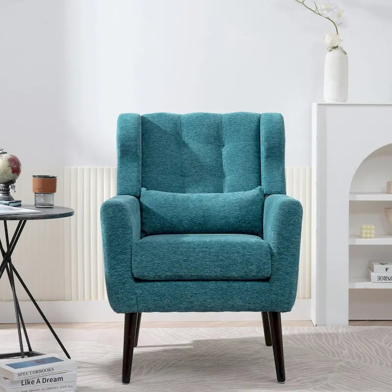Mid-Century Modern Accent Chair with Waist Cushion
