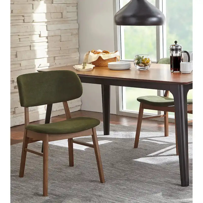 Solid Wood Dining Chair with Upholstered Seat and Back