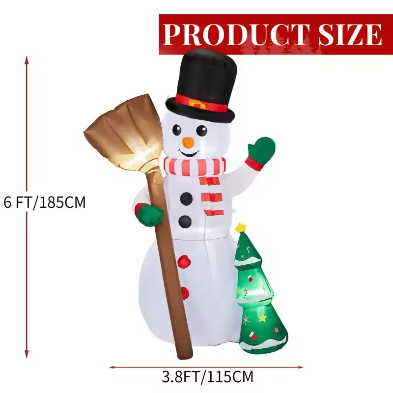 6.2FT Christmas Inflatable Decoration, Inflatable Snowman Holding Groom, Funny Blow Up Yard Decorations for Holiday Party Front Yard Lawn Garden Decor