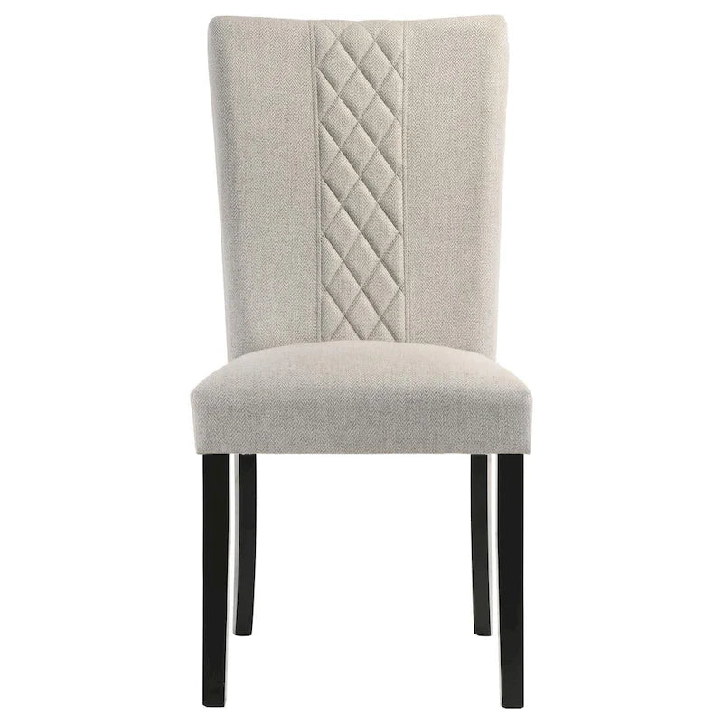 Beige and Black Upholstered Side Chairs