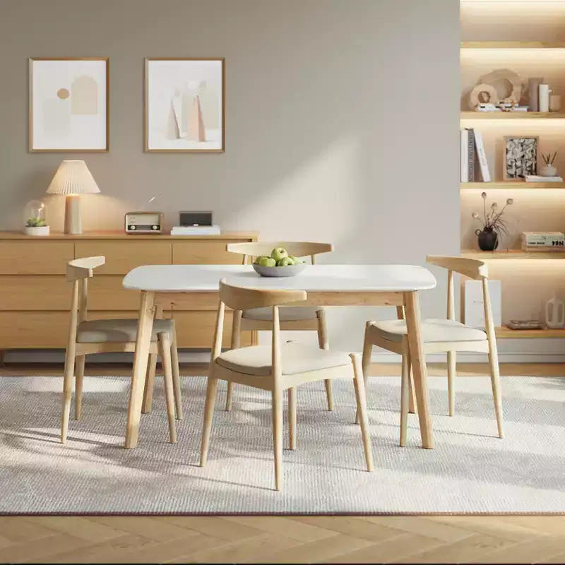 Christopher Knight Home Zahra Modern 5 Piece Rubber Wood Dining Set with Faux Leather Upholstered Chairs and Rectangular Table