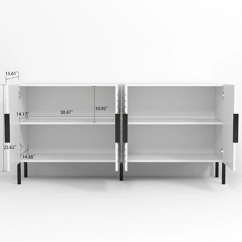 63-Inch White TV Stand Fits Up to 65-Inch TV