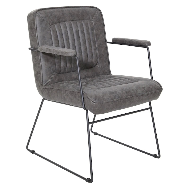 Carbon Loft Teigen Faux Leather Chair with Sled Base