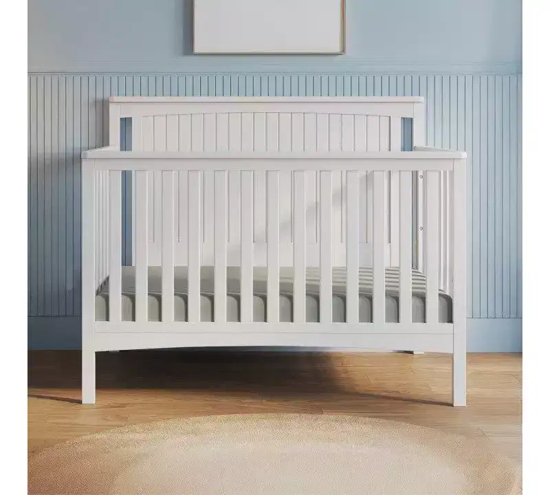 Child Craft Scout 3-Piece Nursery Set with 4-in-1 Convertible Crib, Dresser with Changing Table Topper, and Cozy Glider