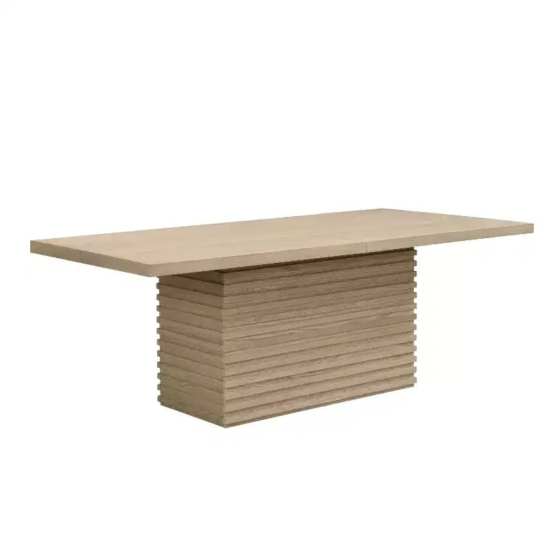 84 Wood Rectangular Dining Table for 6, Pedestal Base