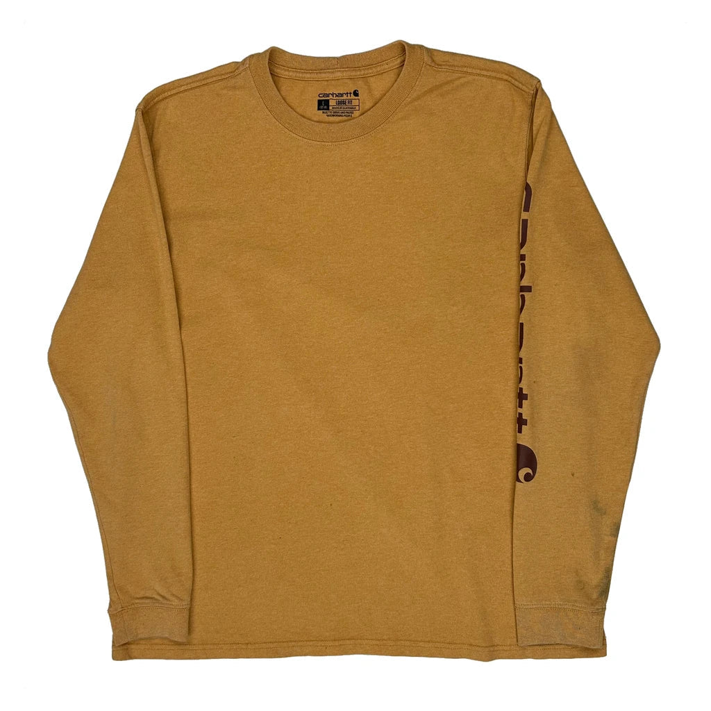 Long Sleeve T-Shirt Women Yellow Cotton Crew Neck Casual Large