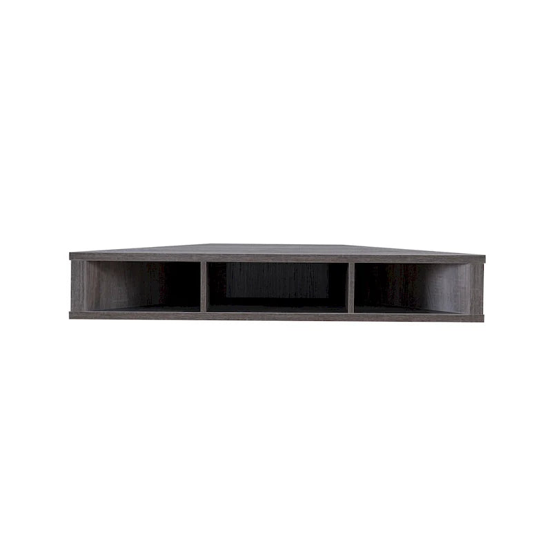 47 Corner Floating TV Stand, 3 Shelves, Transitional Style, Space-Saving Wall Mount