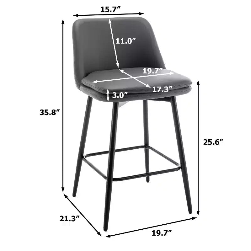 Counter Height Swivel Bar Stool, Linen & Matte Black