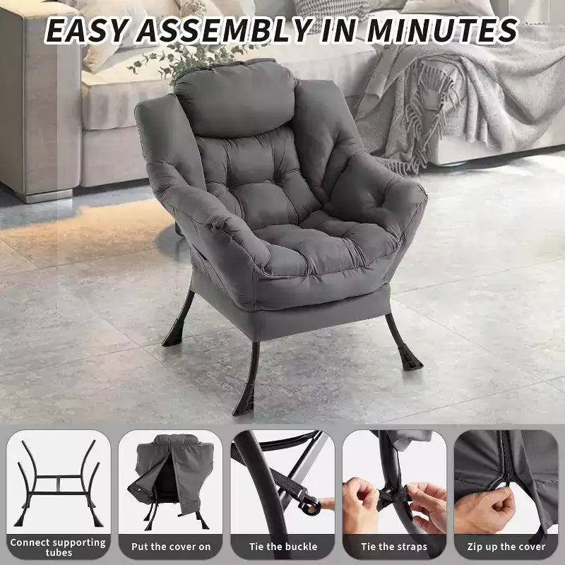 Modern Lounge Chair - Slim Profile Armchair for Small Spaces
