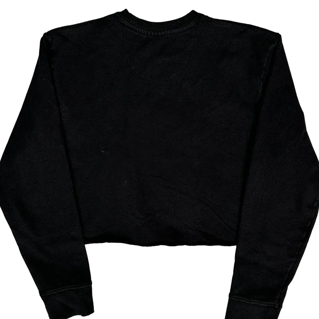 Cropped Sweatshirt - Large Black Polyester Blend