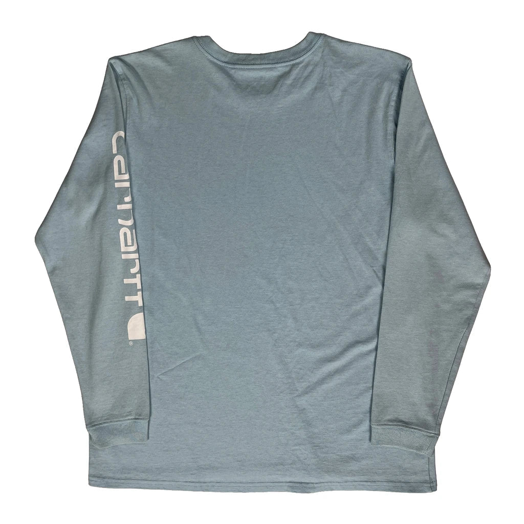 Long Sleeve Crew Neck T-Shirt Women Light Blue Cotton Regular Fit