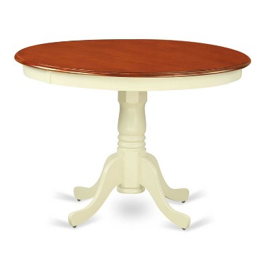 HomeStock 5-Piece Buttermilk and Cherry Finish Solid Wood Top Dining table with 4 Chairs