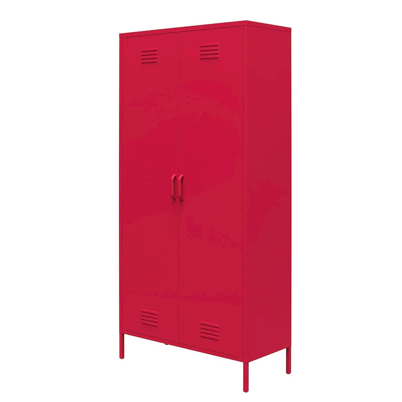 Orange / Pink 2-Door Tall Metal Locker Storage Cabinet, 1-Person