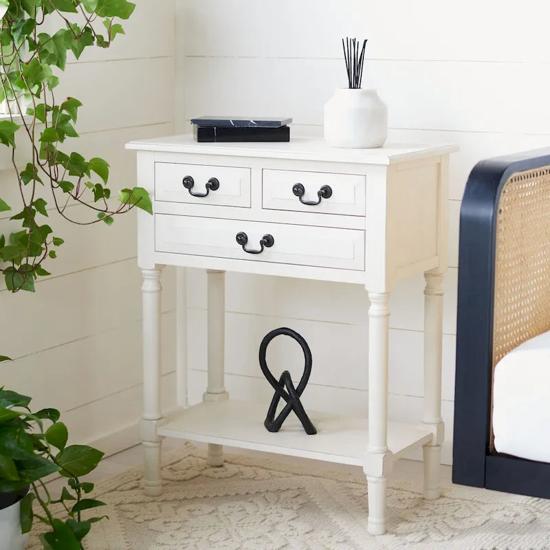 3-Drawer Console Table with Open Bottom Shelf