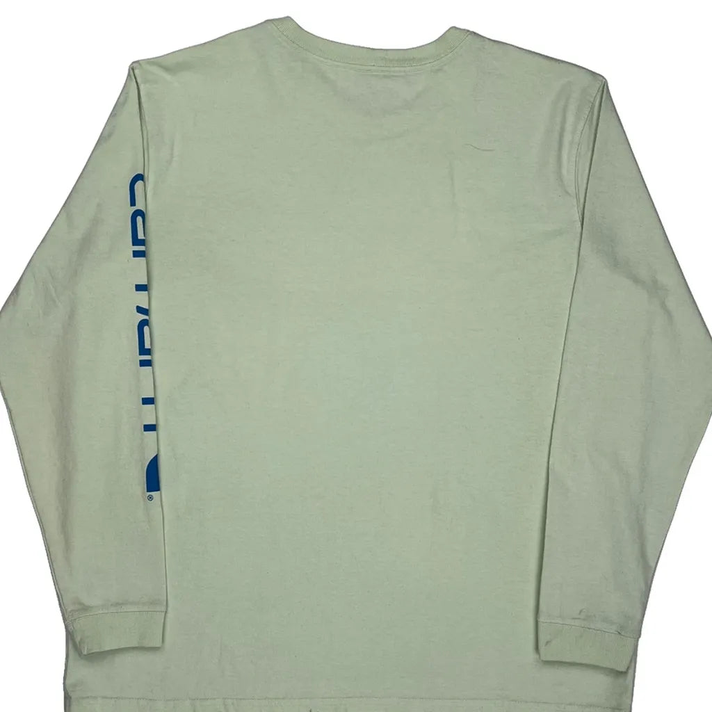 Long Sleeve T-Shirt Women XL Green Cotton Crew Neck Casual Top