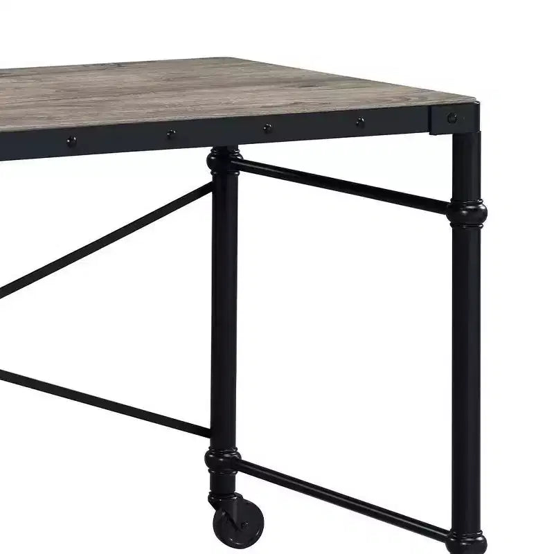 47 Industrial Writing Desk, Rustic Oak & Black