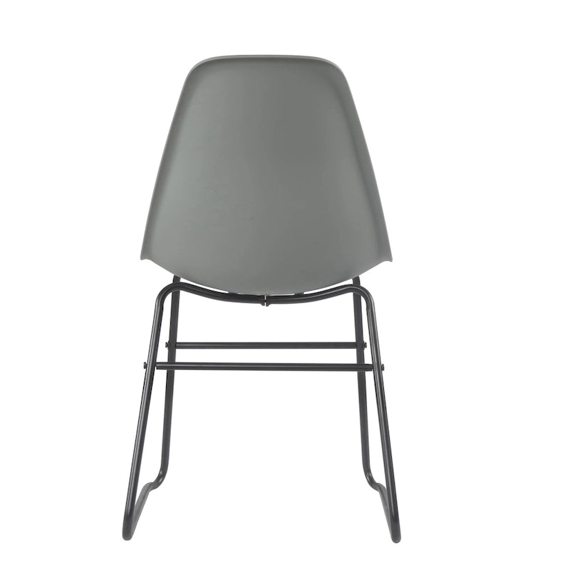 Modern Armless Dining Chairs with Iron Legs, Set of 2