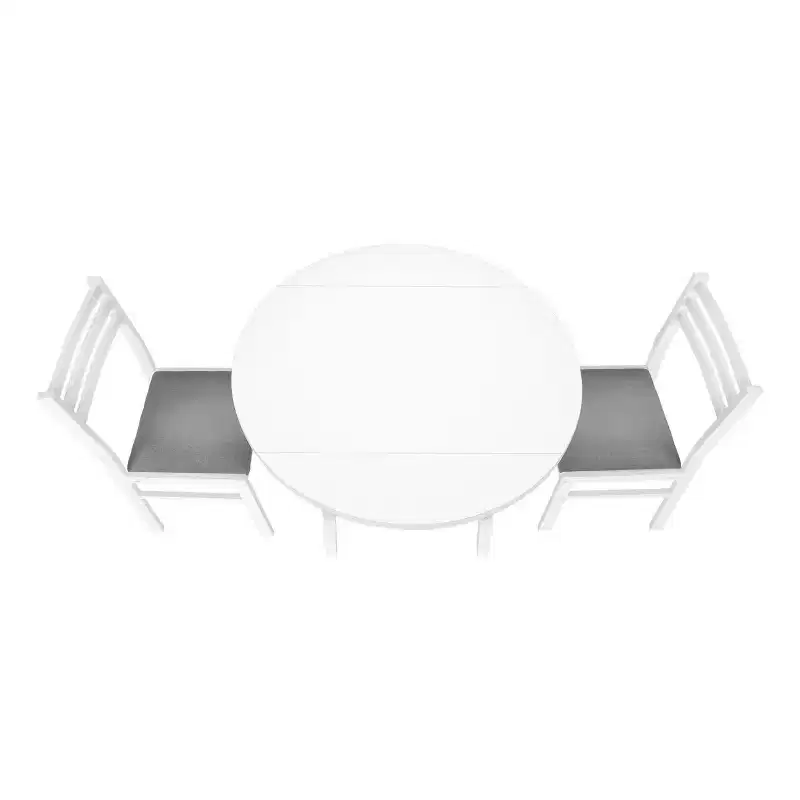 Homy Casa 3-Piece Drop-Leaf Dining Table Set with 2 Chairs  Space-Saving Kitchen Furniture